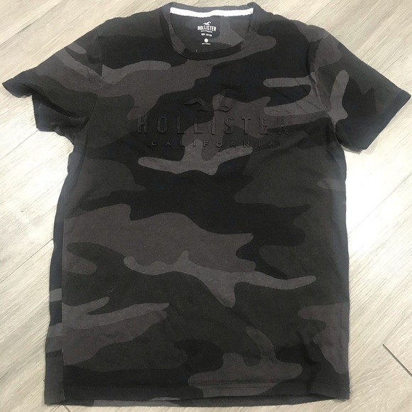 Hollister Gray Camo Embossed S/S Tee size S - Picture 4 of 7